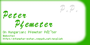 peter pfemeter business card